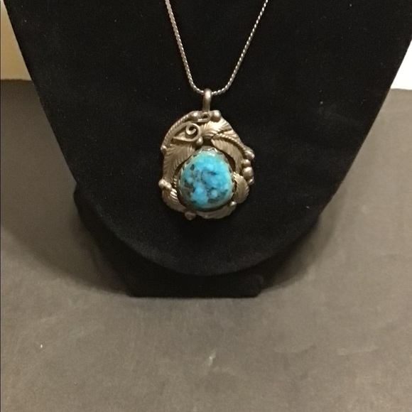 Vintage Justin Morris Silver & Turquoise necklace - Picture 2 of 5